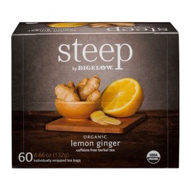 Bigelow Organic Steep Lemon Ginger Tea (60 Count) (2 Pack)