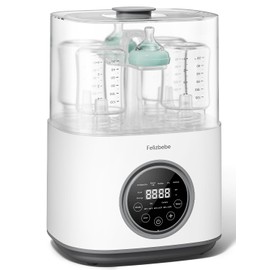 Bottle Sterilizer and Dryer, with Breastmilk Warmer, Large Capacity Baby Bottle Steam Sterilizer and Dryer for Baby Bottles, Pacifiers, Pump Parts, Touch Screen & Auto-Off, Premium Quality (White)