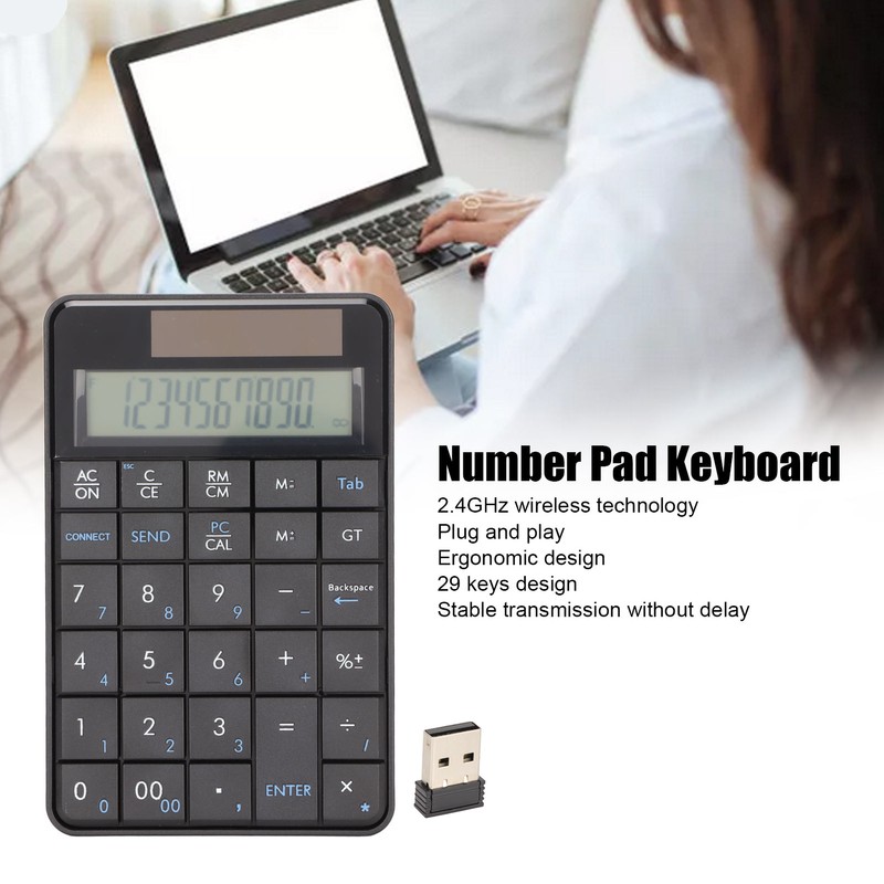 Calculator Number Pad Calculator Function 29 Keys 2.4GHz Wireless USB