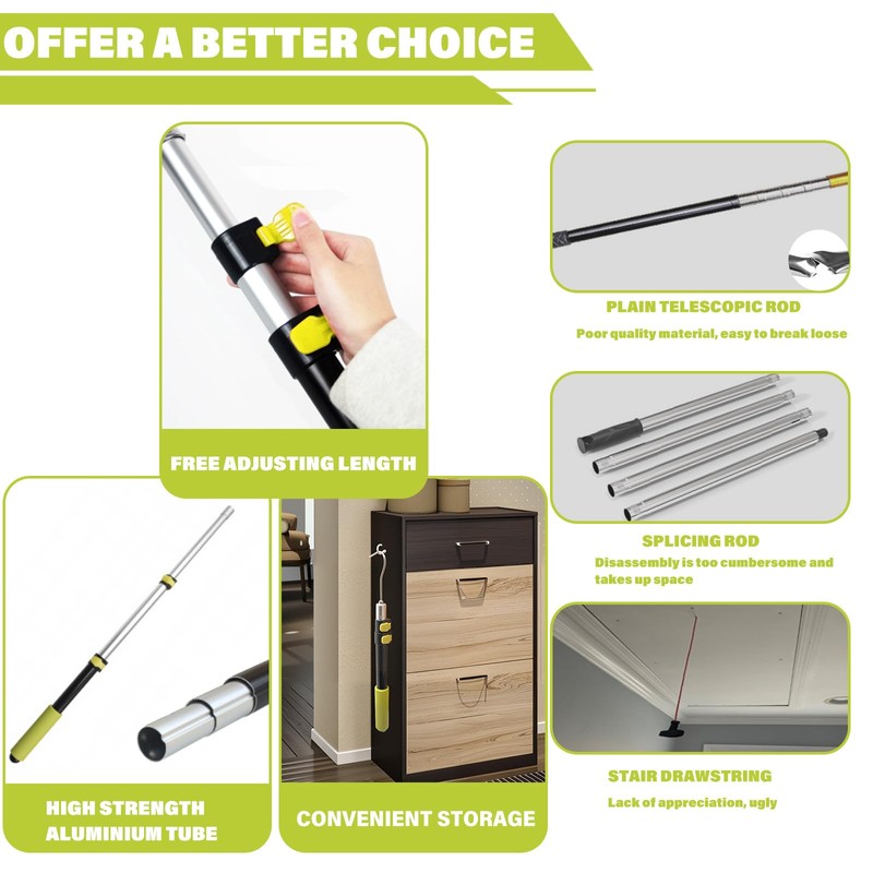 Extendable attic Pull Rod,attic Pull Down Hook,attic Ladder Pull Down