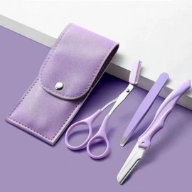 (Color portable eyebrow grooming set (violet)) Portable eyebrow grooming set eyebrow grooming eyebrow knife eyebrow scissors / (색상 휴대용 눈썹정리세트(바이올렛))휴대용 눈썹정리세트 눈썹정리 눈썹칼 눈썹가위