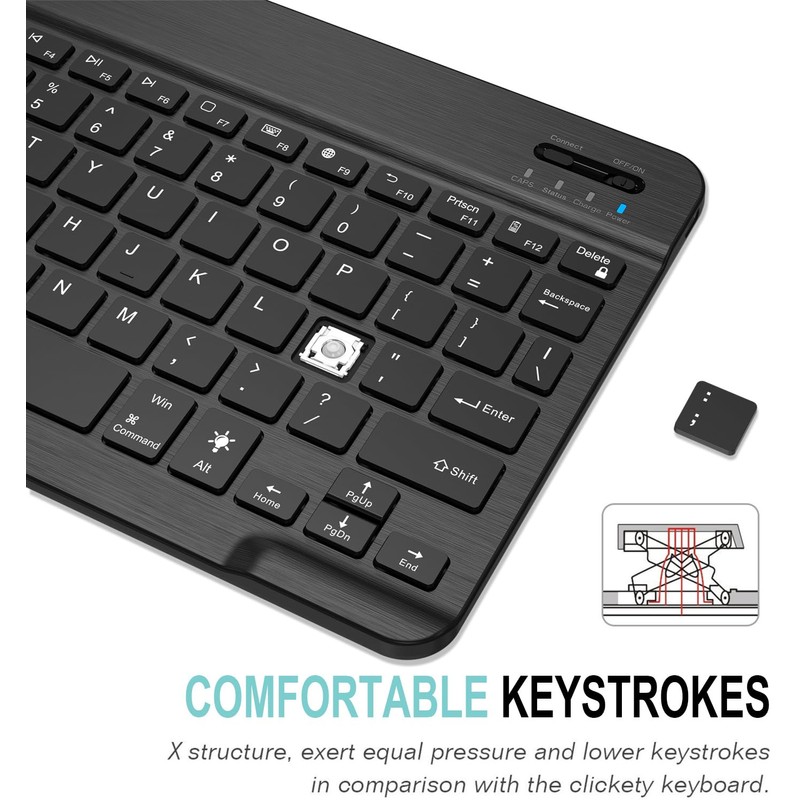 Arteck Universal Backlit 7-Colors Ultra Light Slim Portable Wireless Bluetooth