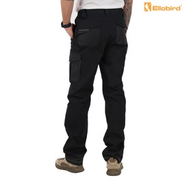 Ellobird Men's Cargo Construction Flex Work Pant for Men Double Knee Reinforcement Stretch Elastic Waistband Tactical Pants