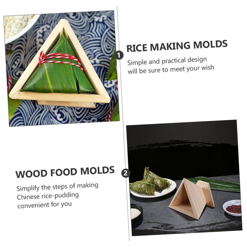 Ciieeo 2pcs Wooden Rice Ball Molds Moulds Rice-Pudding Molds (Wood