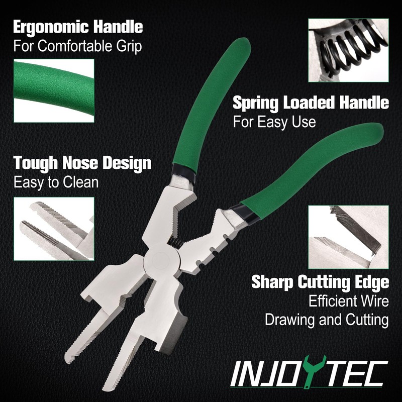 INJOYTEC 8-Inch MIG Welding Pliers Nozzle Cleaner Rounded Hammer Face