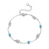 POPLYKE Turquoise Bracelet for Women Sterling Silver Turquoise Leaf Bracelet