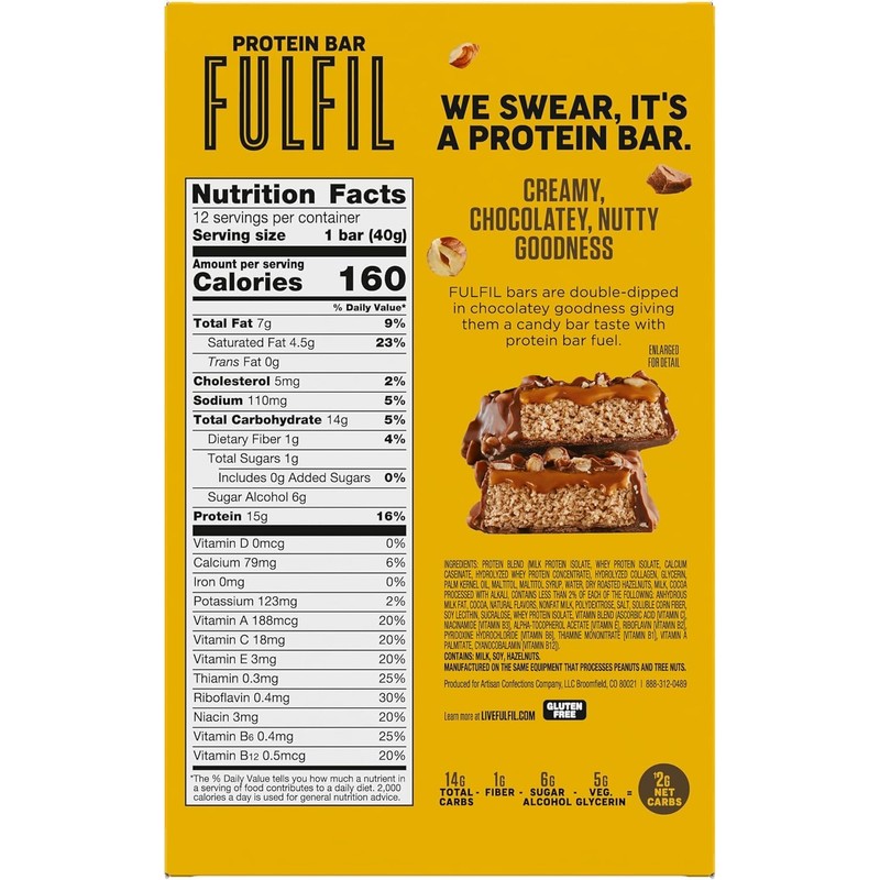 FULFIL Protein Snack Bars, Best Sellers Variety Pack, Gluten Free