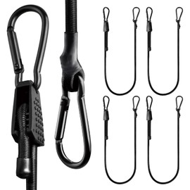 JEELAD Bungee Cord, Load Fastening Belt with Hook, Carabiner, Adjustable Length, 3.3 ft (1 m), Elastic Rope, Securing Luggage Loads, Prevents Collapse, Travel, Climbing, Camping, Bicycle, Bike (4 set