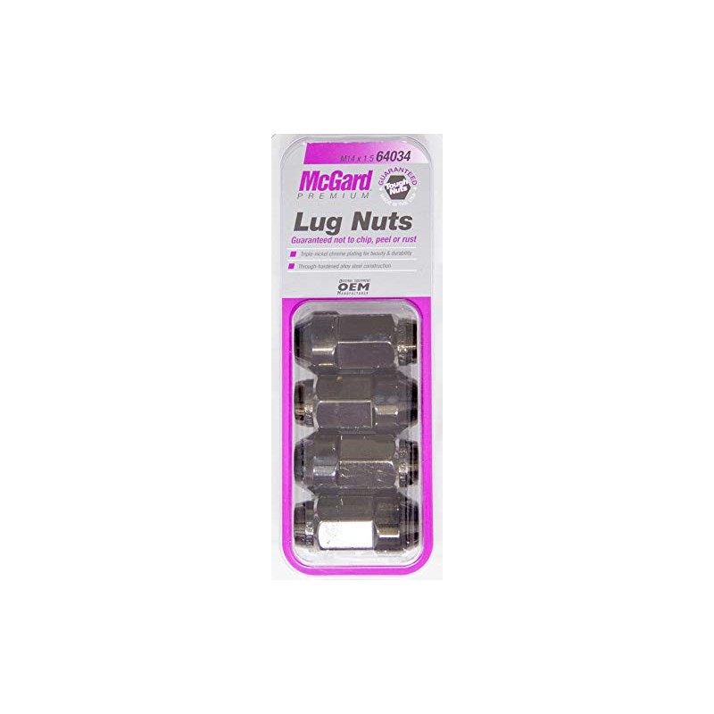 McGard 64034 Lug Nuts M14x1.5 4 Pack Black Bulge Seat,