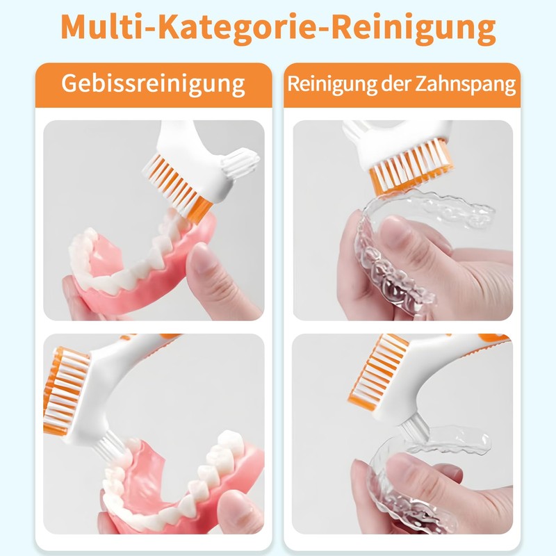 Pack of 8 Denture Brushes, Double Head Cleaning Brushes for