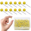 500Pcs Yellow Map Pins, 1/8 Inch Map Tacks, Round Ball