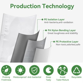 Olayks Vaccum Sealer Bag with BPA Free, 6"×10" 100 Pack for Pre-Cut Vacuum Sealer for Food Bags, Commercial Grade Vacuum Food Storage Bags for Sous Vide Freezer Vac Storage Meal Prep