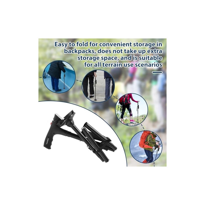 Folding Walking Cane with LED Light, Adjustable Collapsible Standing Canes