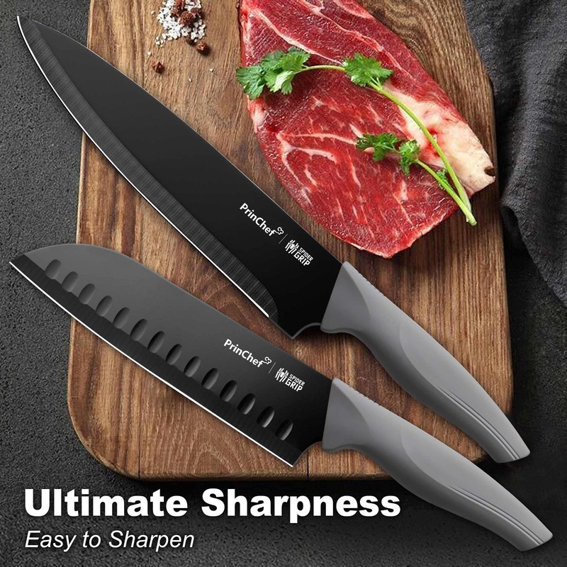 PrinChef Knife Set, 19 Pcs Rust Proof Knives Set for
