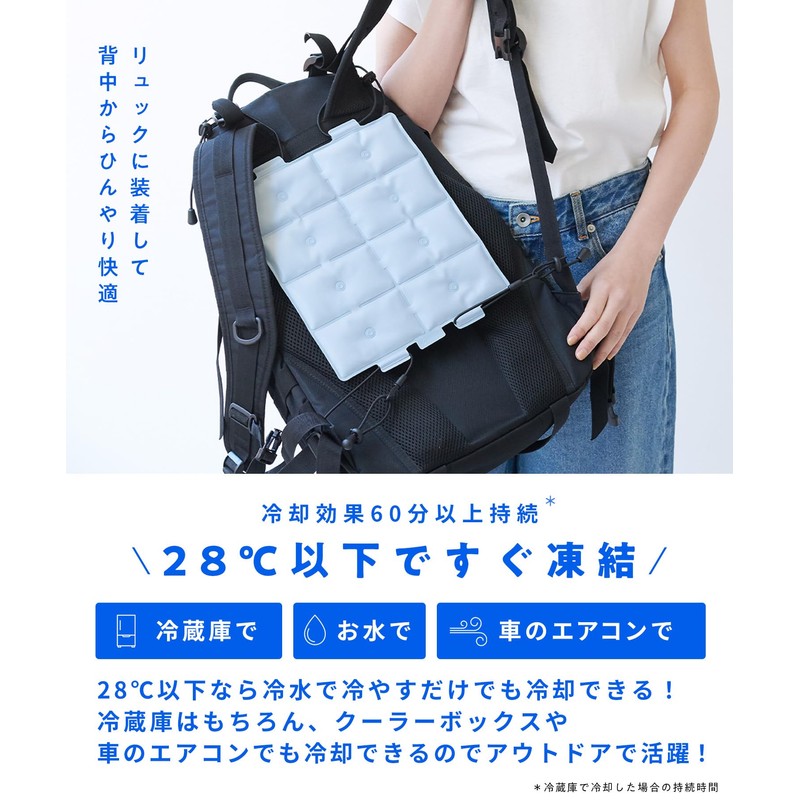 Ryokatsu Honpo Cooling Pad, For Backpacks, 92°F (28°C), Naturally Cool,