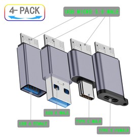 ZJKJHJY Micro USB B to USB A/C Male Adapter,USB 3.0 Micro B to USB A/C Female Adapter Cable Converter Connector