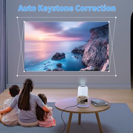 Projector with Wifi and Bluetooth ，Portable Projector，Smart Projector Built-in Android System,2+16G ，HiFi Speaker，Native 720P Support 4k 8k HD Decoding ，Mini projector Ideal for Home Outdoor Meetings