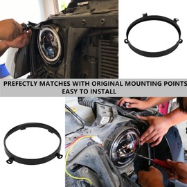 Timilge Anillo de repuesto redondo para faros delanteros de 7 pulgadas para Wrangler JK JKU 2007-2018