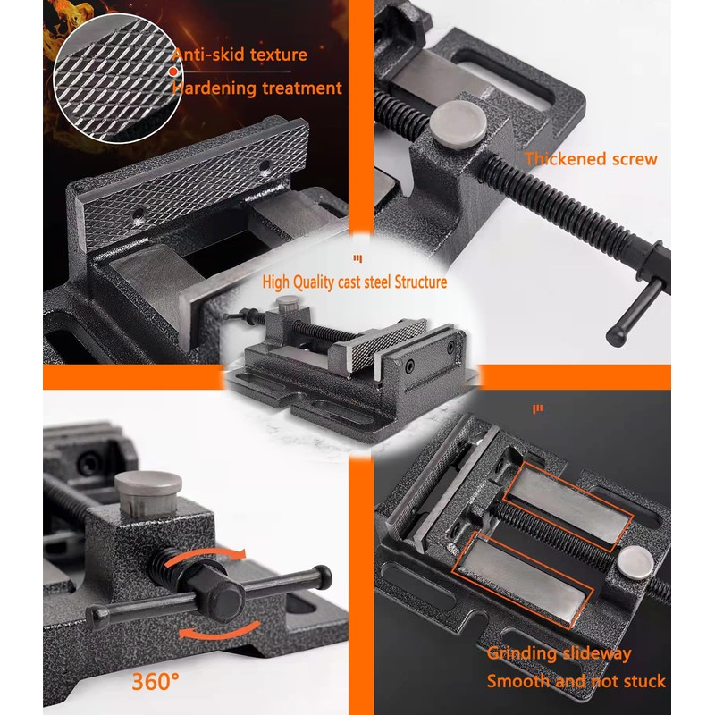 MYTEC Drill Press Vise, 3.0" Black, Quick Release Workbench Industrial