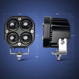 3inch LED OffRoad Driving Fog Lights Yellow White Dual Color Led Pods Lights 12V 24V 40W Work Auxiliary Lights Ditch Lights fit for Motorcycle Truck Car SUV ATV Boat pickups Tractor (Pack of 2)