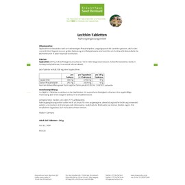 Sanct Bernhard Lecithin Tablets with Soy Lecithin 360 Tablets