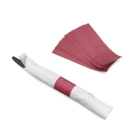 Huron Paper Napkin Bands, Self-Sealing Ring, 1 1/2" x 4 1/4" Burgundy (20000 pcs)