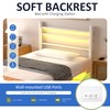 J.Fkne Twin Bed Frame with LED Lights & Charging Station,