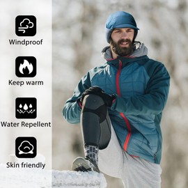 GADIEMKENSD Winter Trapper Hunting Hat with Brim Visor Ear Flaps Reflective Baseball Cap Warm Aviator Hats for Ski Rain Work Golf Running Outdoor Dark Blue