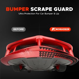 Universal Front Bumper Scrape Guard, Skid Plate Protection Kit Compatible with Lowered Cars SUVs and Sport Vehicles, Anti-Scratch Guard Strip for Front Bumper Lips, Carbon Fiber Texture, 8 Pack