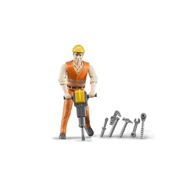 Construction worker with accessories