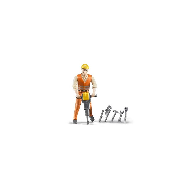Construction worker with accessories