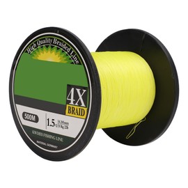 Braided Fishing Line 546 Yards 4 Strands PE Line Abrasion Resistant Braided Fishing Wire Yellow1.5
