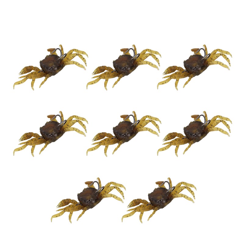 8Pcs Artificial Crab Bait 13cm 33.5g Simulation Crab Soft Lure