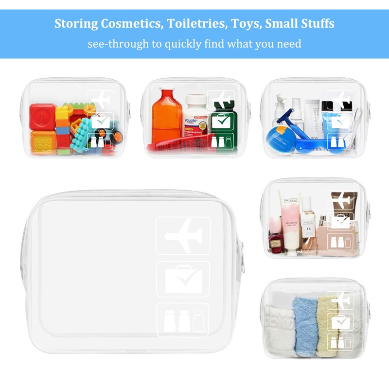 sogiv 3Pcs TSA Approved Toiletry Bag, Clear Travel Toiletry Bag,