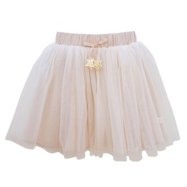 Papierdrachen Tulle Skirt with Glitter - Stars Beige - Adjustable Waistband - 3-6 Years - Size 98-116 - Fancy Dress - Children's Costume - Carnival - Carnival - Fancy Dress