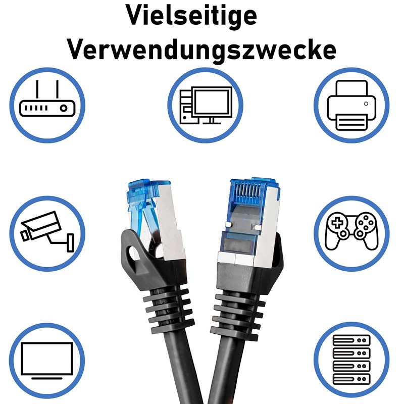 BIGtec - 10 Stück - 0,15m CAT 7 Kabel Netzwerkkabel
