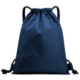 Criveple Drawstring Backpack Gym Bag for Men and Women Sports Bag with Drawstring Waterproof Adjustable Gym Bag for Sports, Travel, Swimming, School, Beach, blue