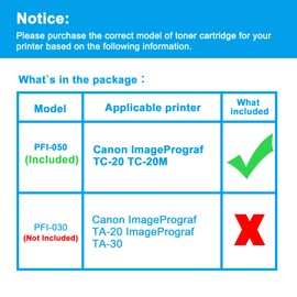 LCL PFI-050 Magenta Ink Bottle Replacement for Canon PFI050 PFI-050M Pigment Ink Refill for Canon imagePROGRAF TC-20 TC-20M Large Format Printer (1-Pack)