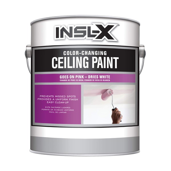 INSL-X Color-Changing Acrylic Ceiling Paint, White, 1 Gallon