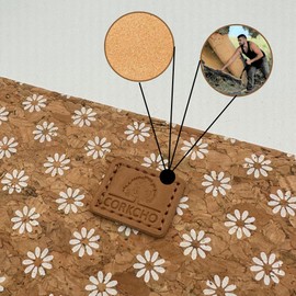 MIGURA Women Purse Eco Friendly Cork Sustainable Safe Travel Work Environment Purse Vintage Quality Summer Fashion with Card Slot, flowers, Vintage