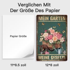 Putuo Decor Blechschild – Mein Garten, Meine Gesetze – Retro Gartendeko mit Blumenmotiv