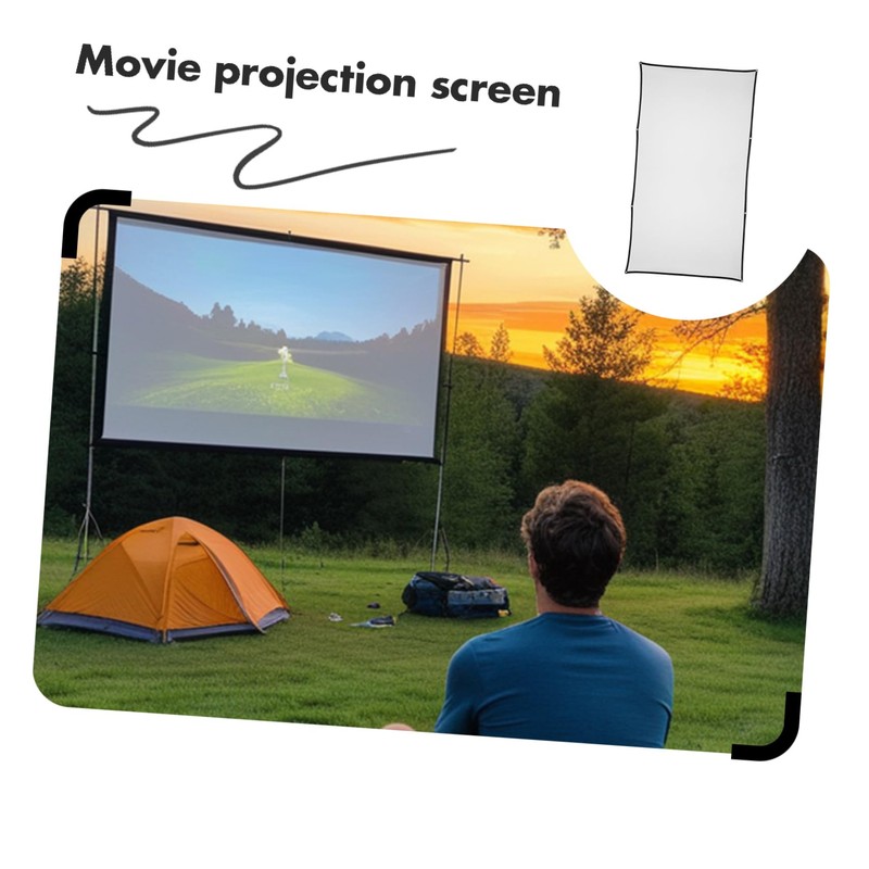 TEHAUX Portable Foldable Projector Screen Double Sided Movie Screen for