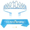 Blue 10th Birthday Crown and Sash Girls 10th Birthday Decoration
