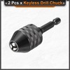 HARFINGTON 2pcs Keyless Drill Chuck 1/4" Hex Shank Chuck Conversion