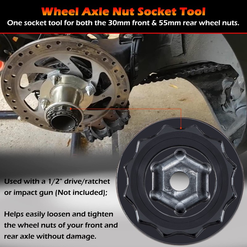 Bonbo Front Rear Wheel Axle Nut Socket Tool for Ducati