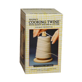 Regency Wraps Cotton Butchers Cooking Twine with Cutter For Meat Trussing, Food Prep, Natural, 500 ft Cone/Cutter (Pack of 1)