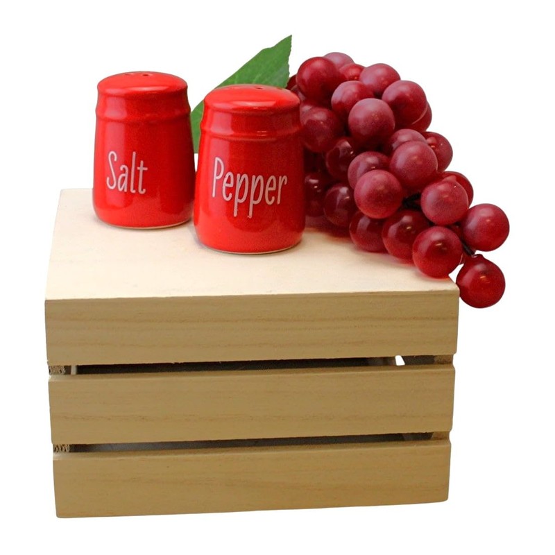 Red Ceramic Salt and Pepper Shaker Set, 2 Ounce Capacity