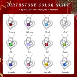 Shusukue December Birthstone Necklace Blue Topaz Necklace Sterling Silver Crystal Heart Necklace Birthday Anniversary Valentine's Day Mother's Day Jewelry Gifts for Women Teens