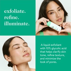 good.clean.goop Beauty The Illuminator 10% Glycolic Toner | Correct Texture and Minimize Pores | Glycolic Acid, Black Tea Ferment, & Snow Mushroom Extract | Helps Even Skin Tone | Vegan | 3.4 Fl oz