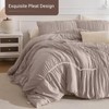 Lady Ann 128x120 Bed Comforter Set Camel Ruched Oversized King